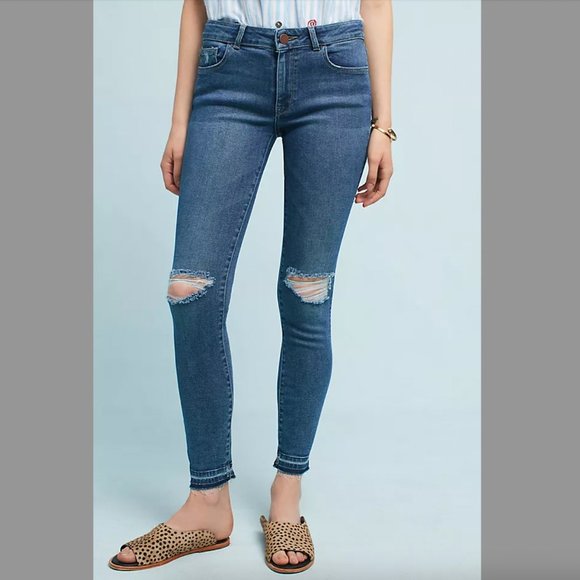DL1961 Margaux Instasculpt Cracked Ankle Skinny Jeans Size 26 - Picture 2 of 8